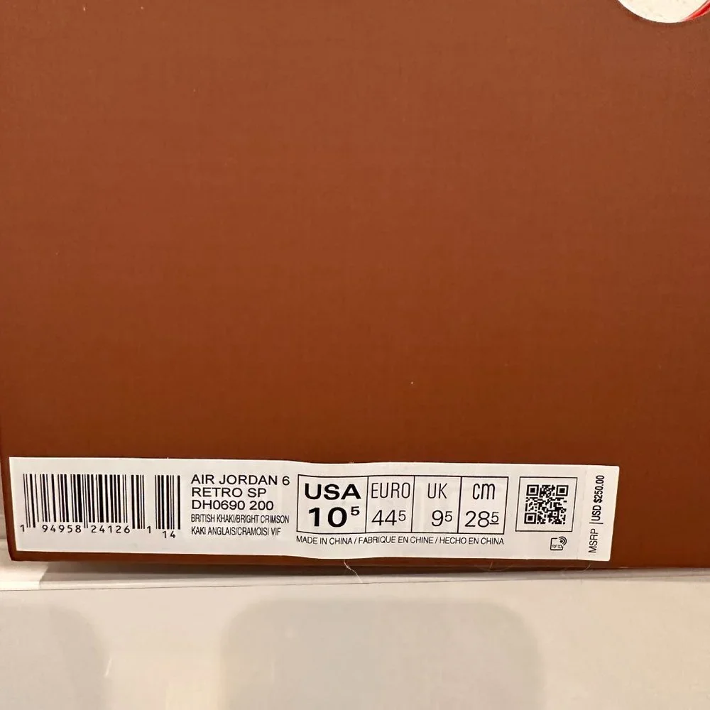 Jordan 6 Retro Travis Scott British Khaki